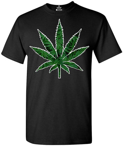 Marijuana Leaf Weed Smokers T-Shirt Black