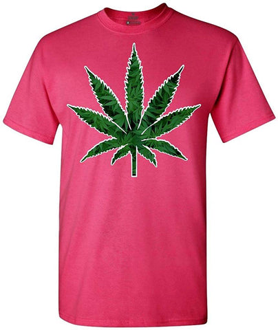 Marijuana Leaf Weed Smokers T-Shirt Pink
